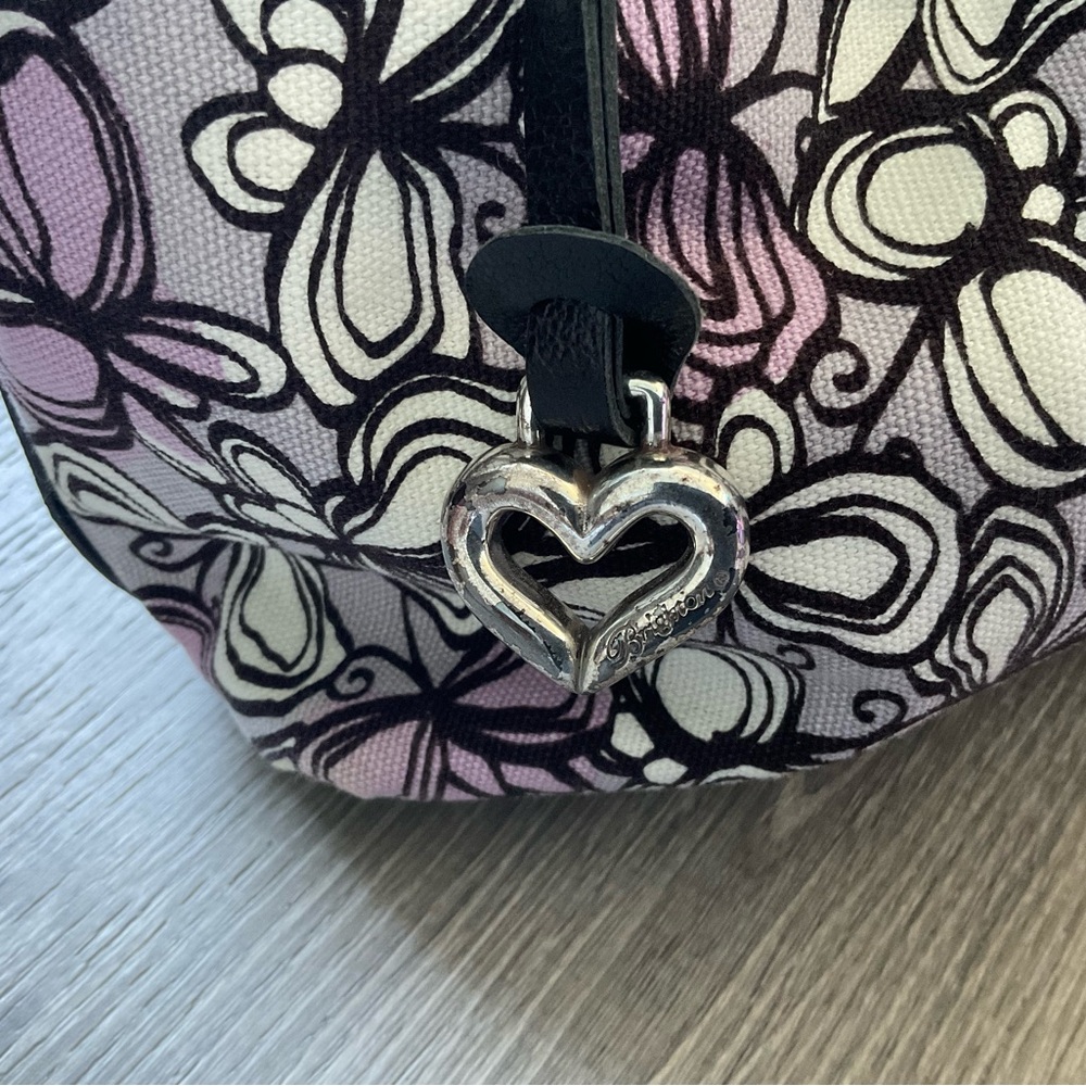 💜 BRIGHTON Lillian Bag in Butterfly Print with Floral Charm - Canvas & Leather - Picture 8 of 10